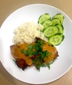 Marinated Chicken with Spicy Peanut Sauce