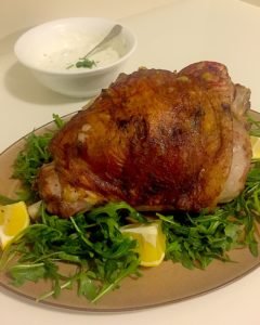 Moroccan Roast Lamb with Yoghurt Sauce