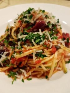 Zucchini Noodles with Puttanesca Sauce