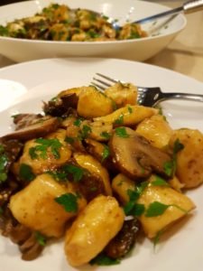 Ricotta Gnocchi with mushrooms in Burnt butter