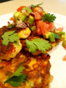 Corn Fritters with Avocado Salsa